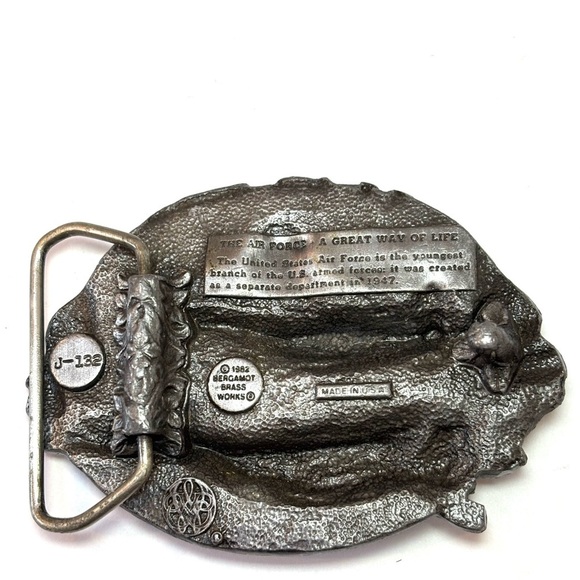 Vintage 1982 Bergamot Brass Works U.S. Air Force 3D Pewter Belt Buckle Patriotic - Picture 3 of 7